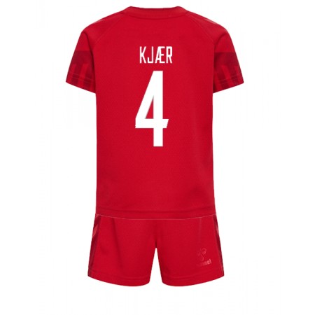 Danmark Simon Kjaer 4 Børn Hjemme VM 2022 - Fodboldtrøjer (S/S)